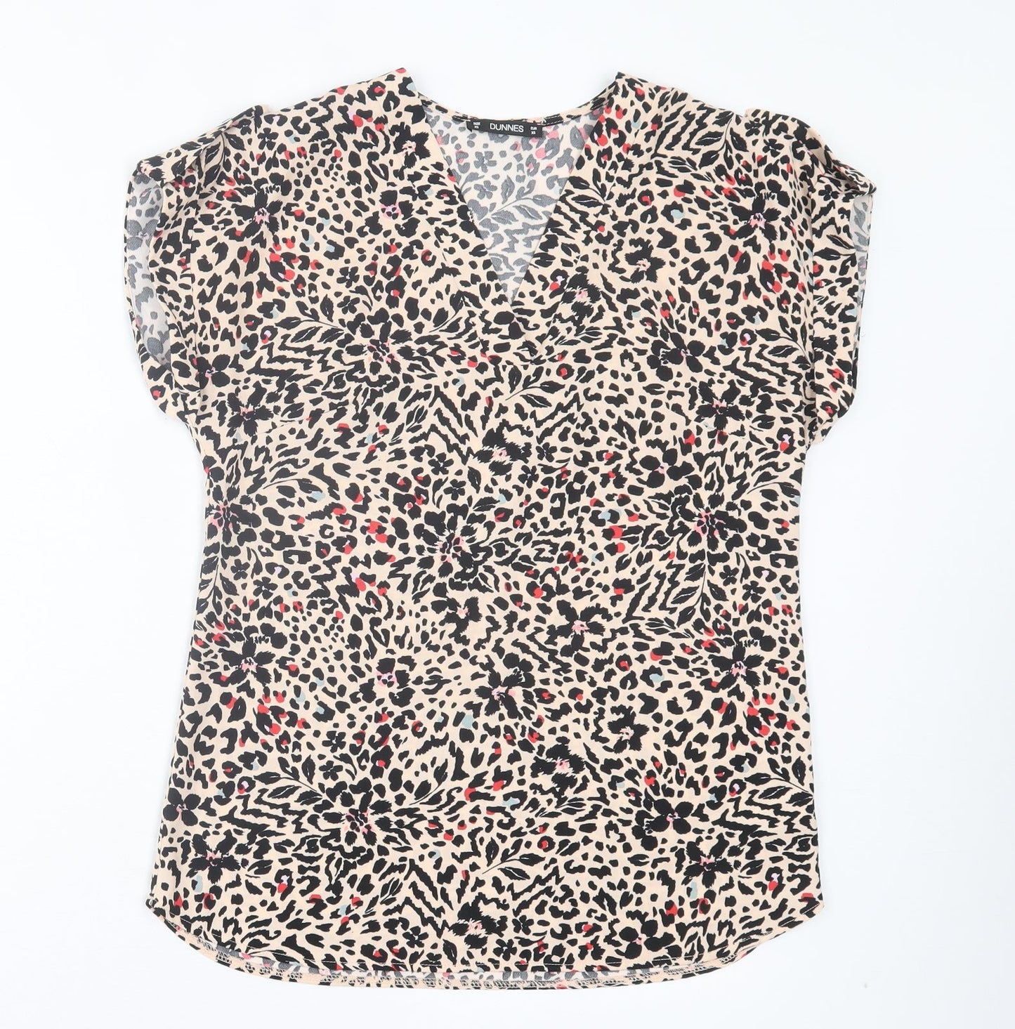Womens UK Size XS Dunnes Stores Brown Basic T-Shirt