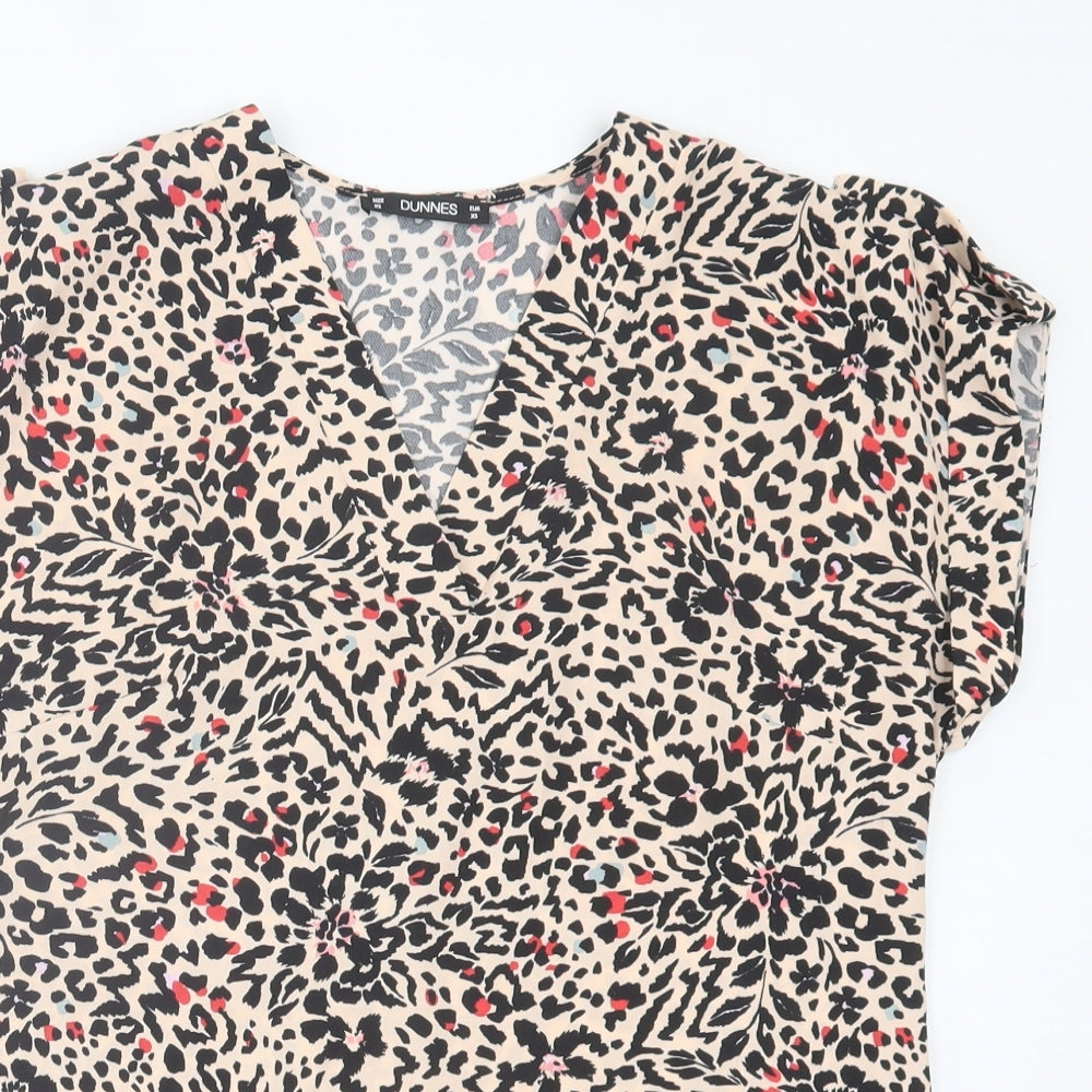 Womens UK Size XS Dunnes Stores Brown Basic T-Shirt