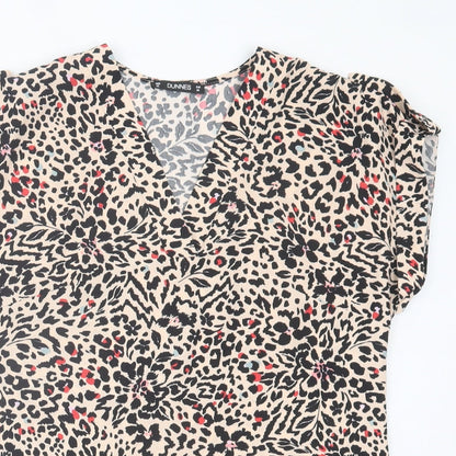 Womens UK Size XS Dunnes Stores Brown Basic T-Shirt