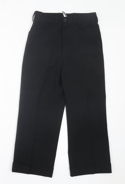 Debenhams Boys Black Polyester Capri Trousers Size 11 Years Regular Button - School Wear