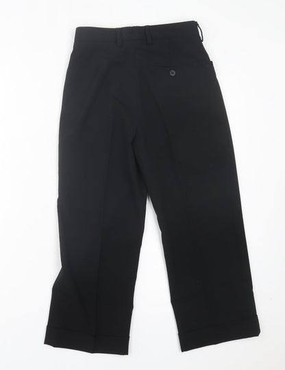 Debenhams Boys Black Polyester Capri Trousers Size 11 Years Regular Button - School Wear