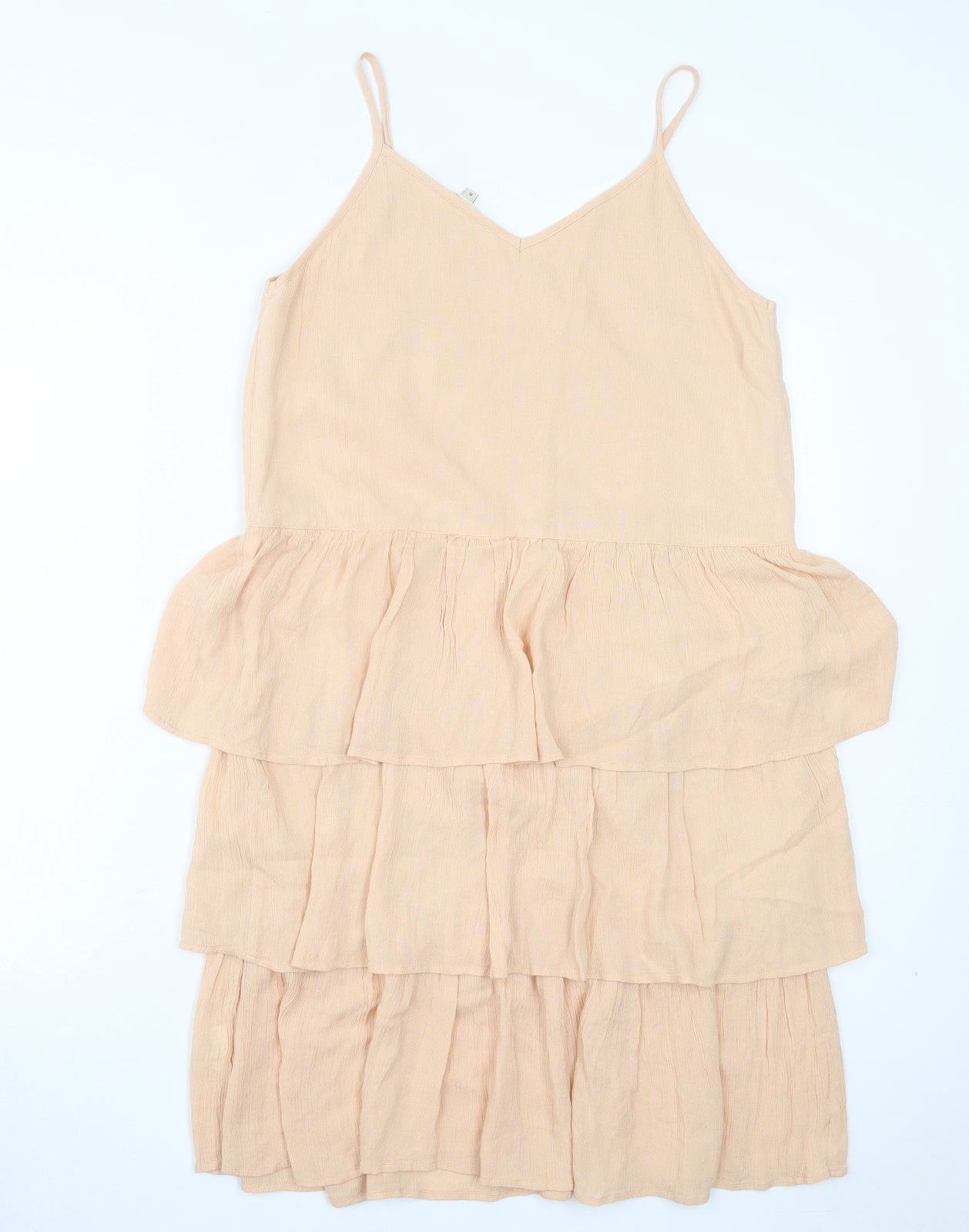 River Island Womens Beige Viscose A-Line Size 8 V-Neck Pullover