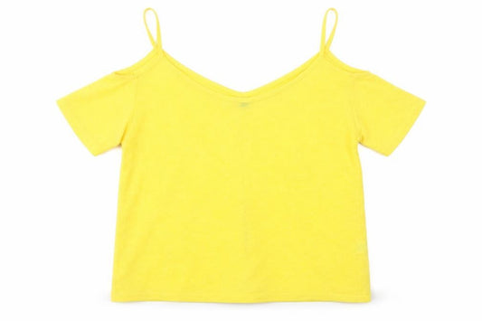 Womens UK Size 8 Atmosphere Yellow Basic T-Shirt