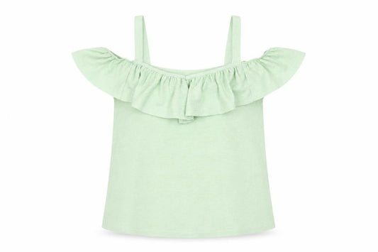 Atmosphere Womens Green Polyester Basic Tank Size 8 V-Neck - Cold Shoulder