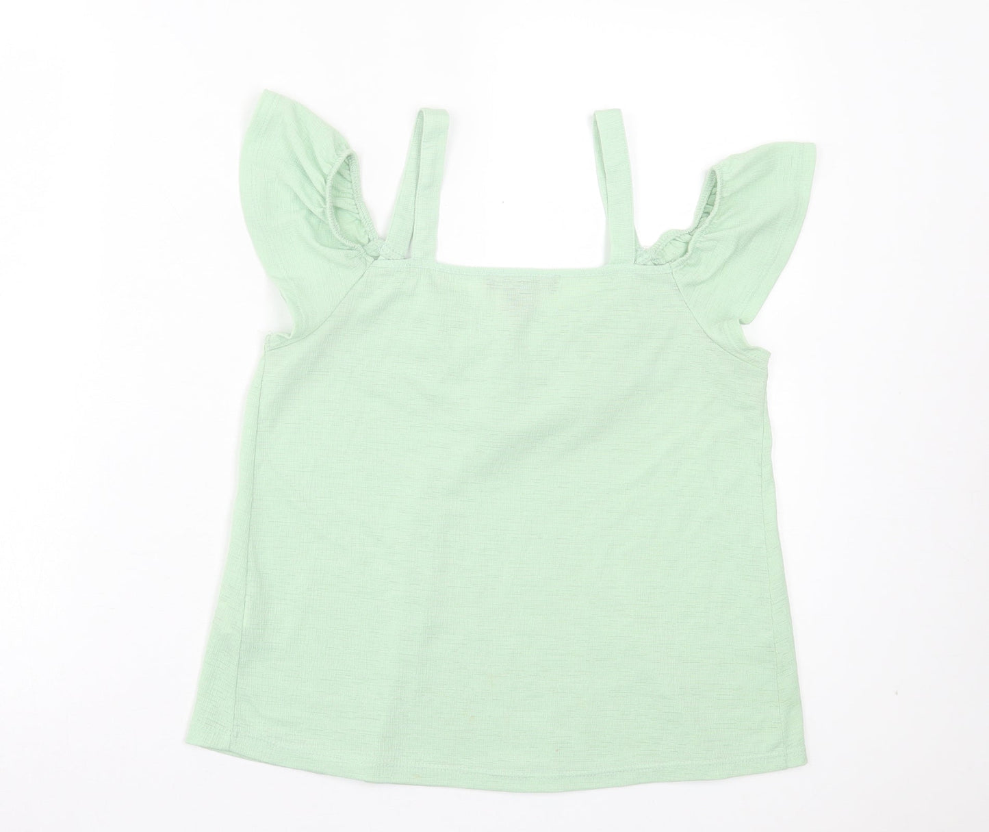 Atmosphere Womens Green Polyester Basic Tank Size 8 V-Neck - Cold Shoulder