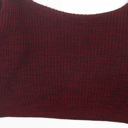 Boohoo Womens Red Boat Neck Acrylic Pullover Jumper Size S