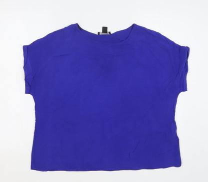 Womens UK Size 14 New Look Blue Basic Blouse