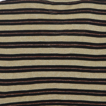 NEXT Womens Beige V-Neck Striped Acrylic Pullover Jumper Size M
