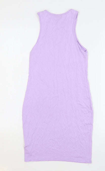 I SAW IT FIRST Womens Pink Viscose Tank Dress Size 6 Round Neck Pullover