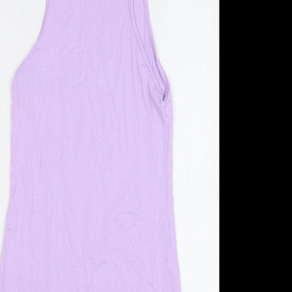 I SAW IT FIRST Womens Pink Viscose Tank Dress Size 6 Round Neck Pullover