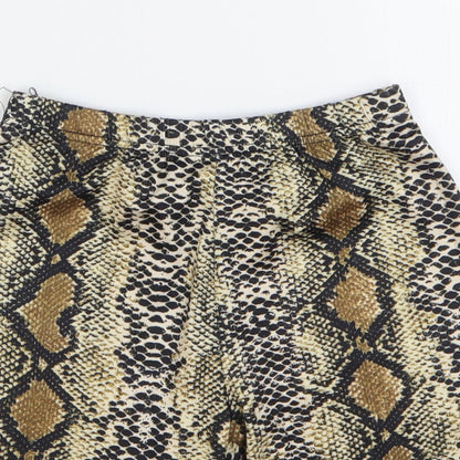 SheIn Womens Multicoloured Animal Print Polyester Compression Shorts Size XS L7 in Regular - Snake Skin