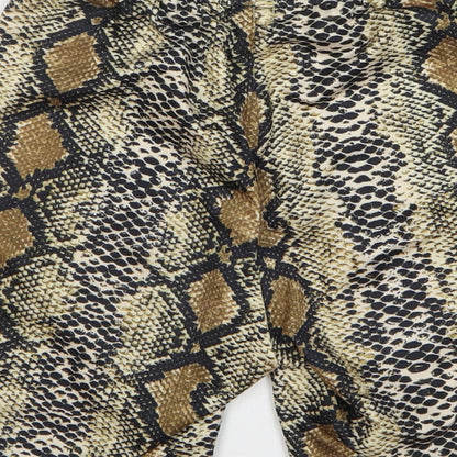 SheIn Womens Multicoloured Animal Print Polyester Compression Shorts Size XS L7 in Regular - Snake Skin