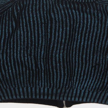 H&M Womens Blue Acrylic Full Zip Sweatshirt Size S Zip - Cropped