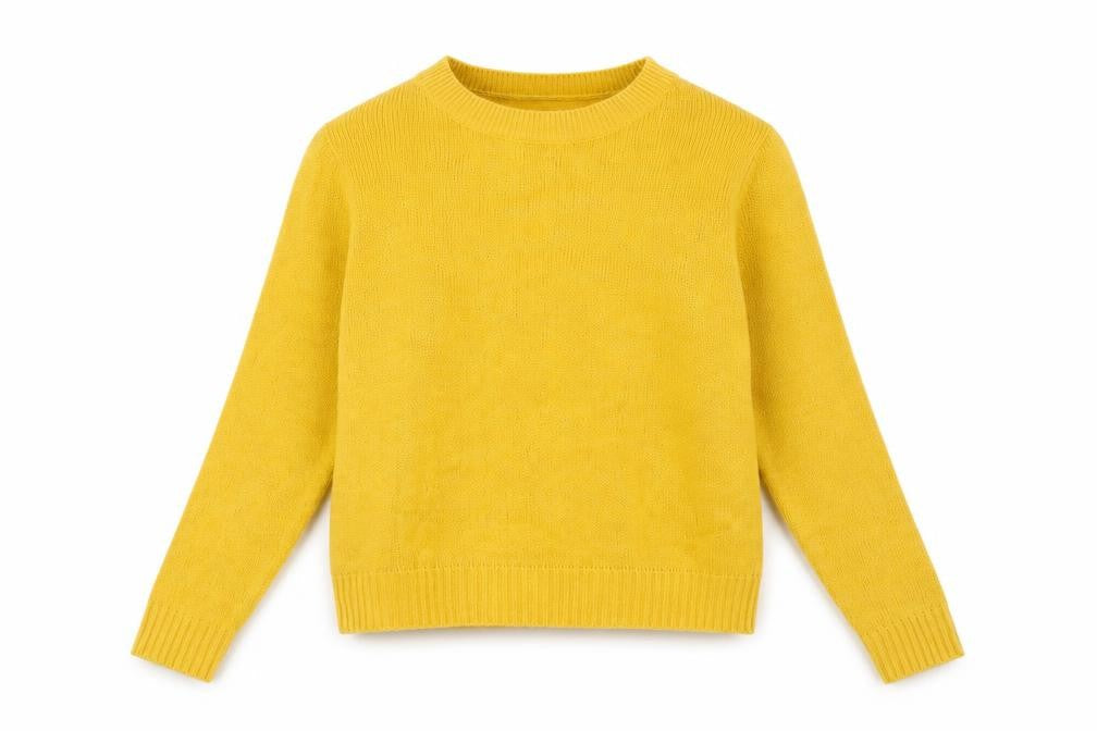 Womens UK Size S Divided Yellow Pullover Jumper