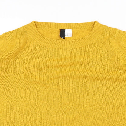 Womens UK Size S Divided Yellow Pullover Jumper
