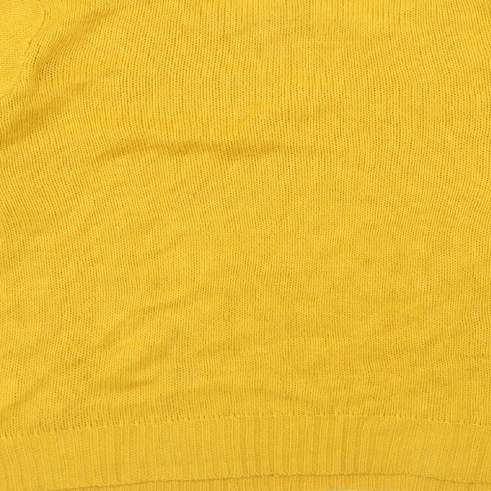 Womens UK Size S Divided Yellow Pullover Jumper
