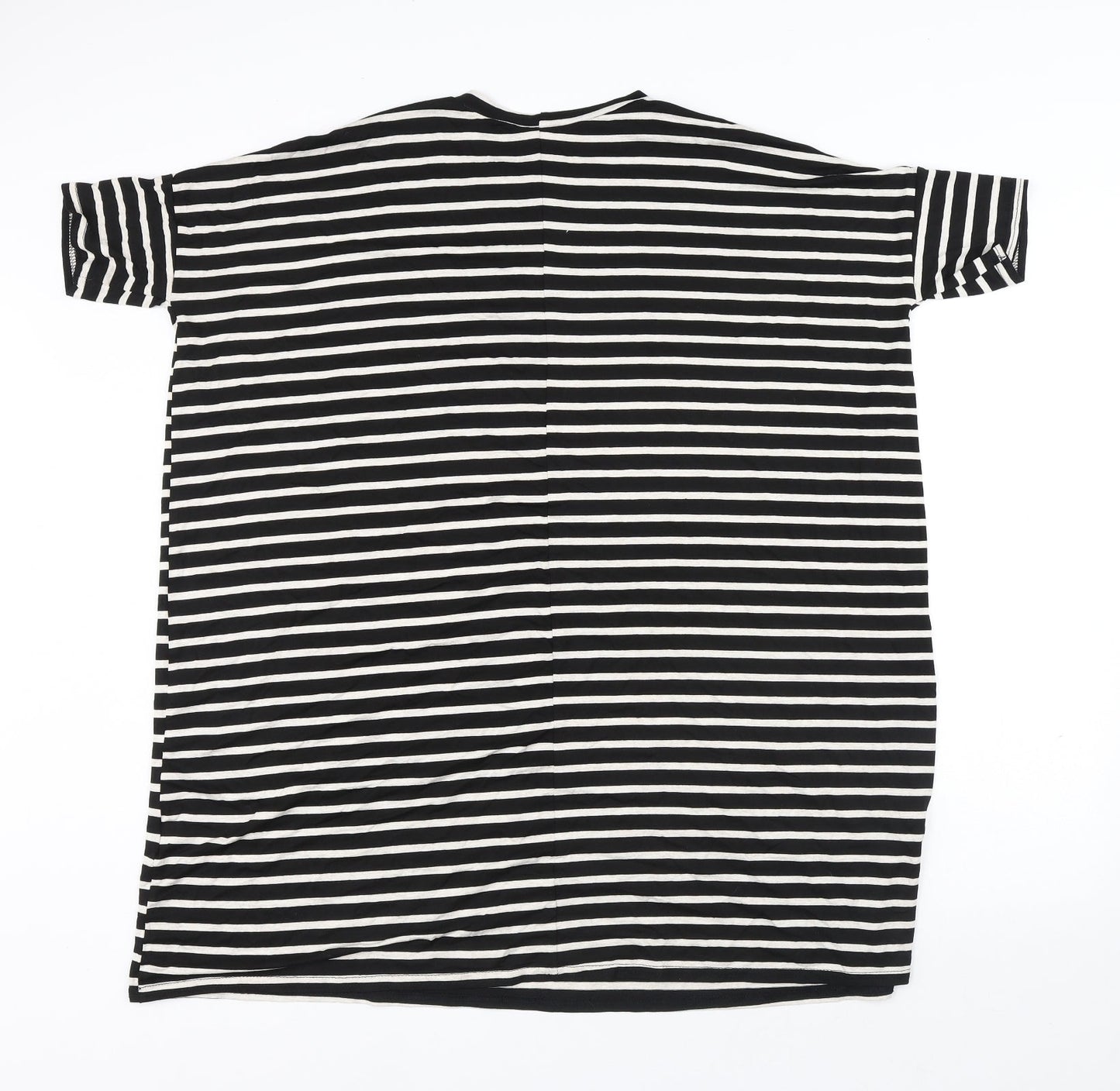 New Look Womens Multicoloured Striped Viscose T-Shirt Dress Size 8 Round Neck