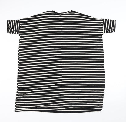 New Look Womens Multicoloured Striped Viscose T-Shirt Dress Size 8 Round Neck