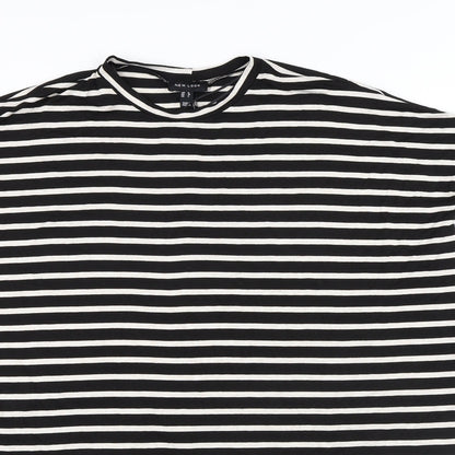 New Look Womens Multicoloured Striped Viscose T-Shirt Dress Size 8 Round Neck