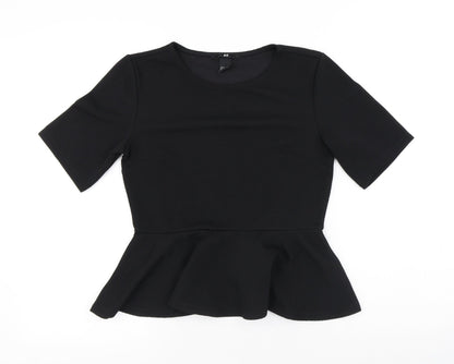 Womens UK Size S H&M Black Basic Blouse