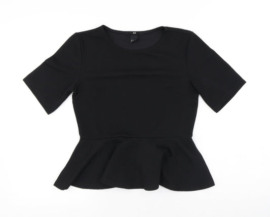 Womens UK Size S H&M Black Basic Blouse