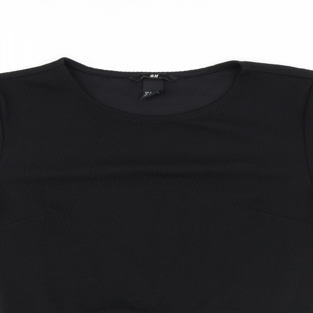 Womens UK Size S H&M Black Basic Blouse