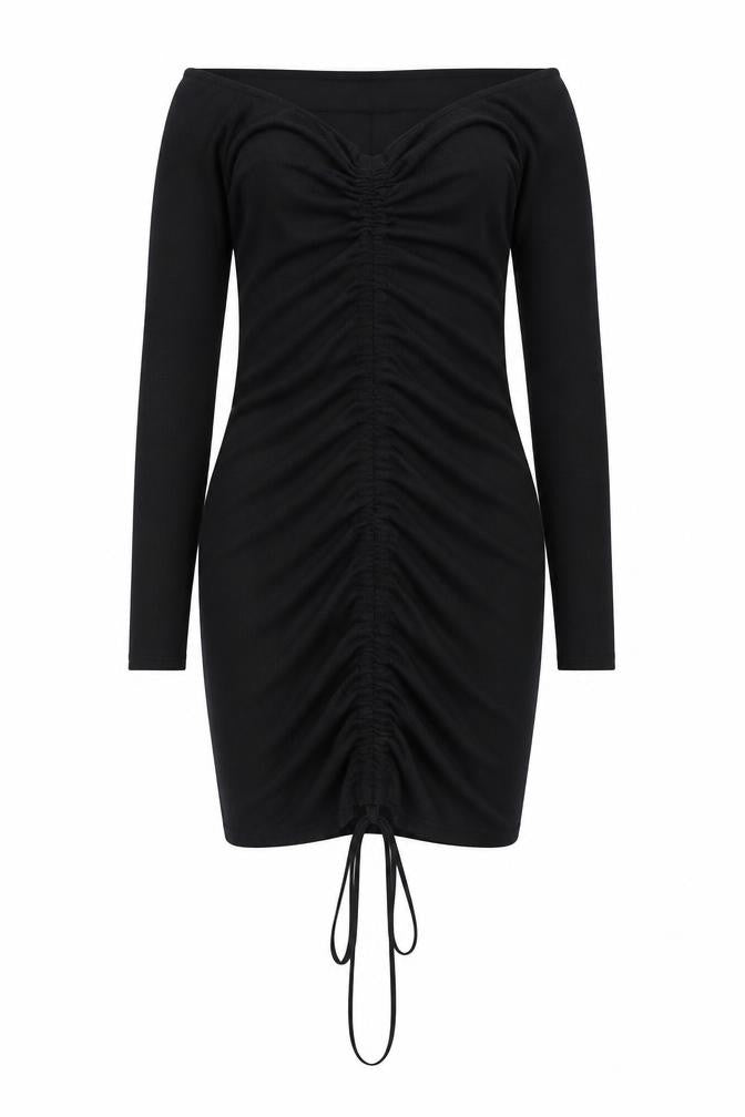 PRETTYLITTLETHING Womens Black Polyester Bodycon Size 12 Sweetheart Pullover
