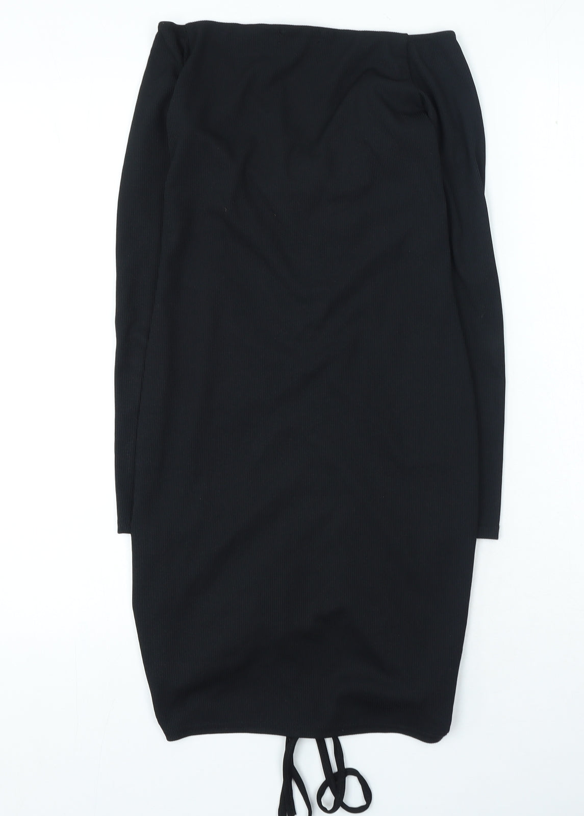 PRETTYLITTLETHING Womens Black Polyester Bodycon Size 12 Sweetheart Pullover