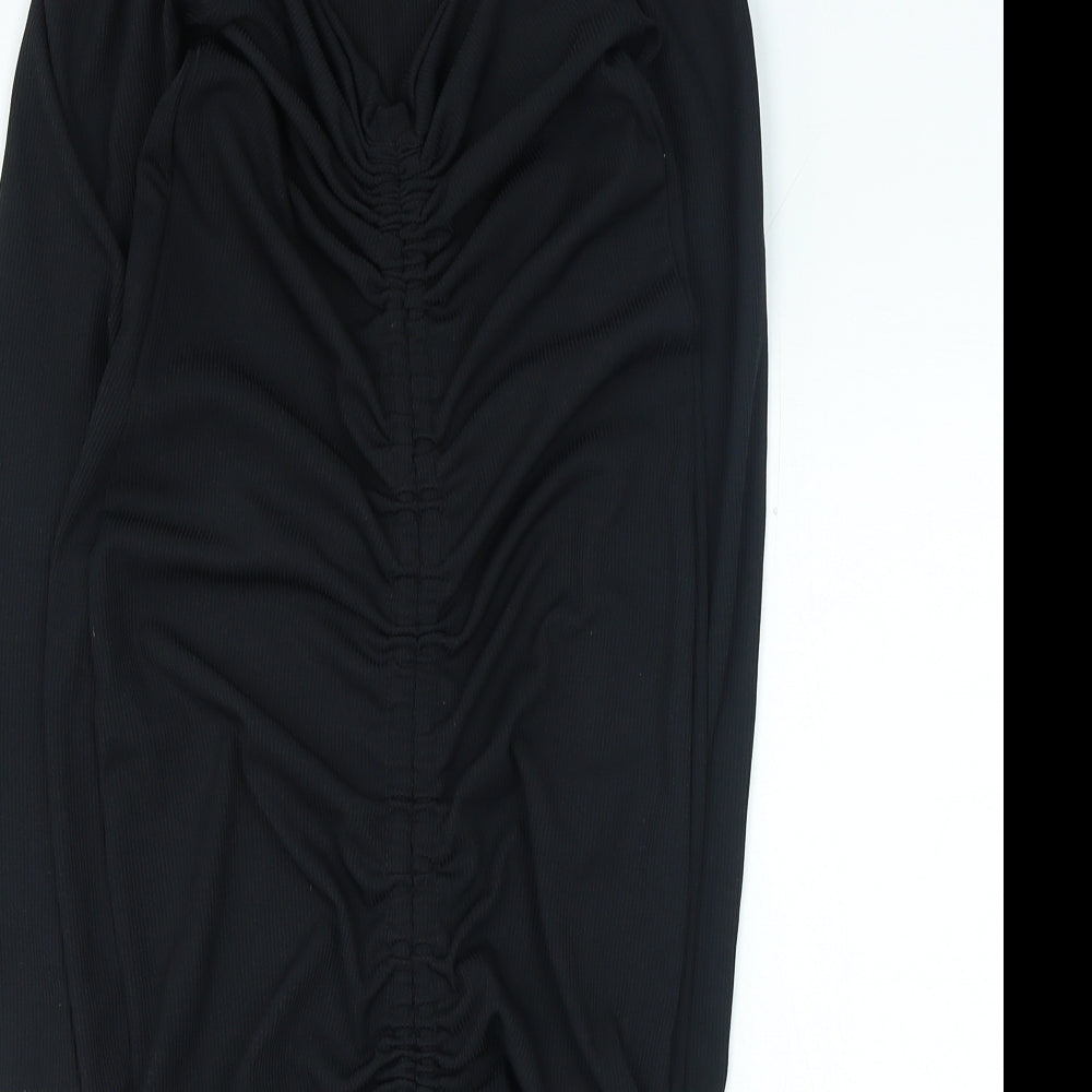 PRETTYLITTLETHING Womens Black Polyester Bodycon Size 12 Sweetheart Pullover