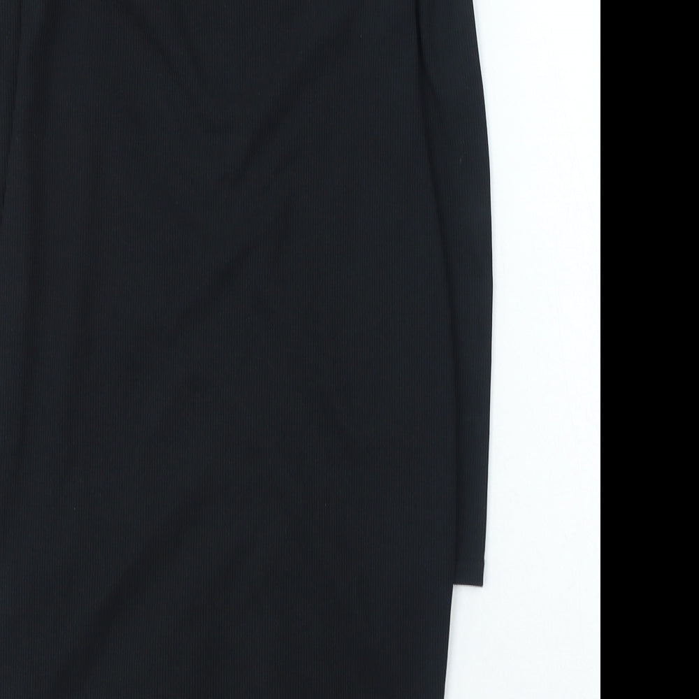 PRETTYLITTLETHING Womens Black Polyester Bodycon Size 12 Sweetheart Pullover