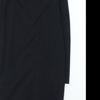 PRETTYLITTLETHING Womens Black Polyester Bodycon Size 12 Sweetheart Pullover