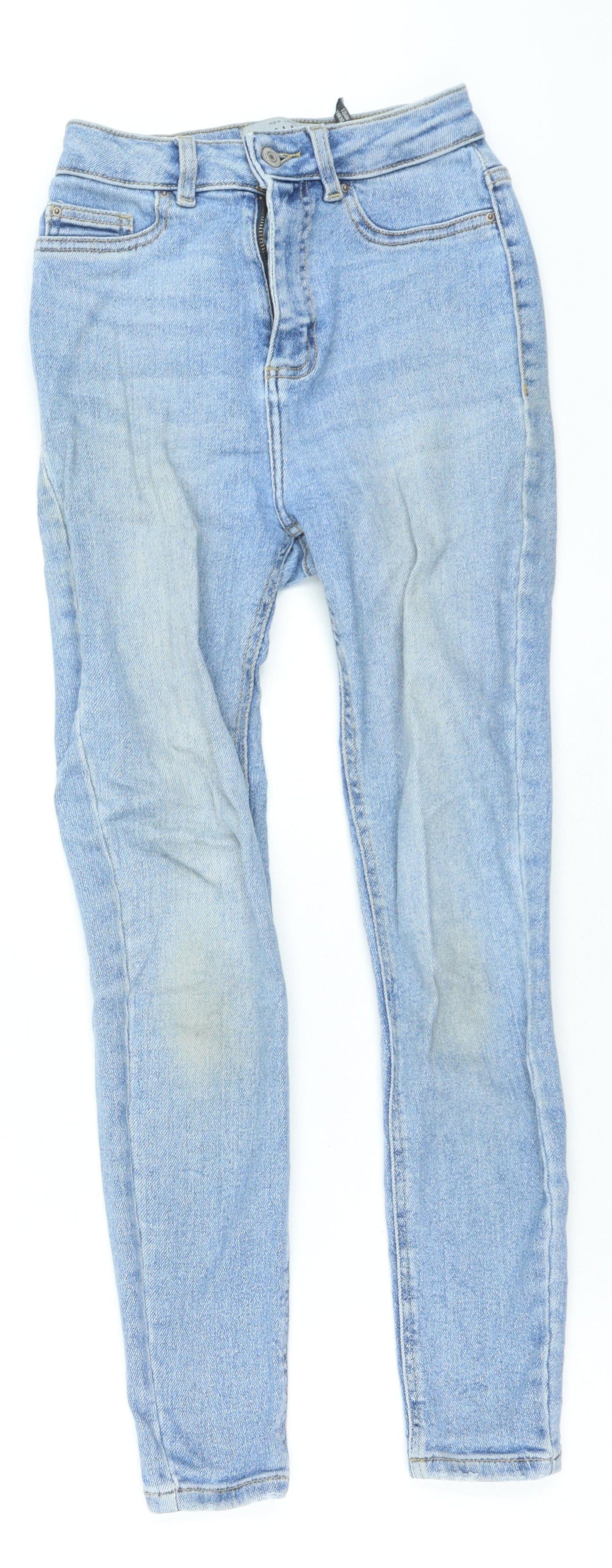 New Look Womens Blue Cotton Skinny Jeans Size 8 L24 in Regular Zip