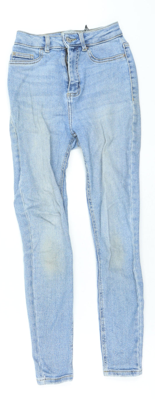 New Look Womens Blue Cotton Skinny Jeans Size 8 L24 in Regular Zip