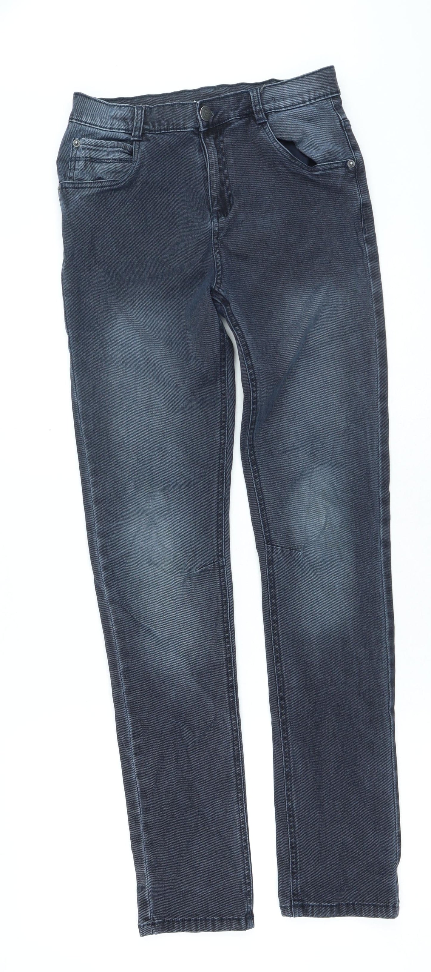 Dunnes Stores Womens Grey Cotton Skinny Jeans Size 28 in L27 in Regular Zip