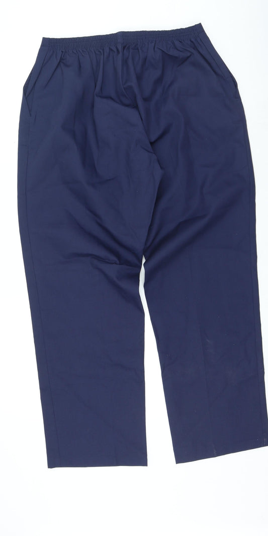 Meltemi Mens Blue Polyester Trousers Size 30 in L25 in Regular Zip