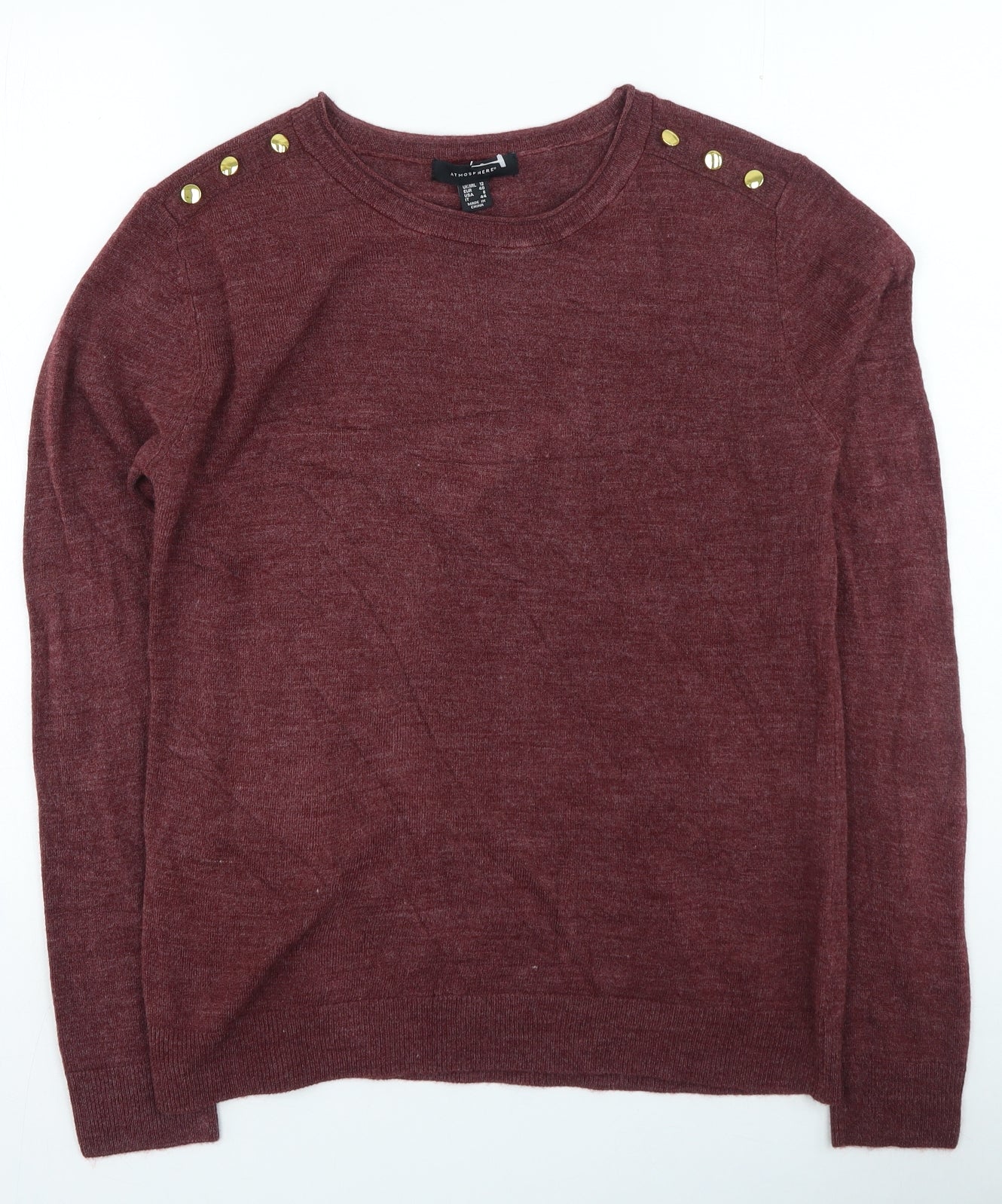 Primark Womens Purple Round Neck Acrylic Pullover Jumper Size 12