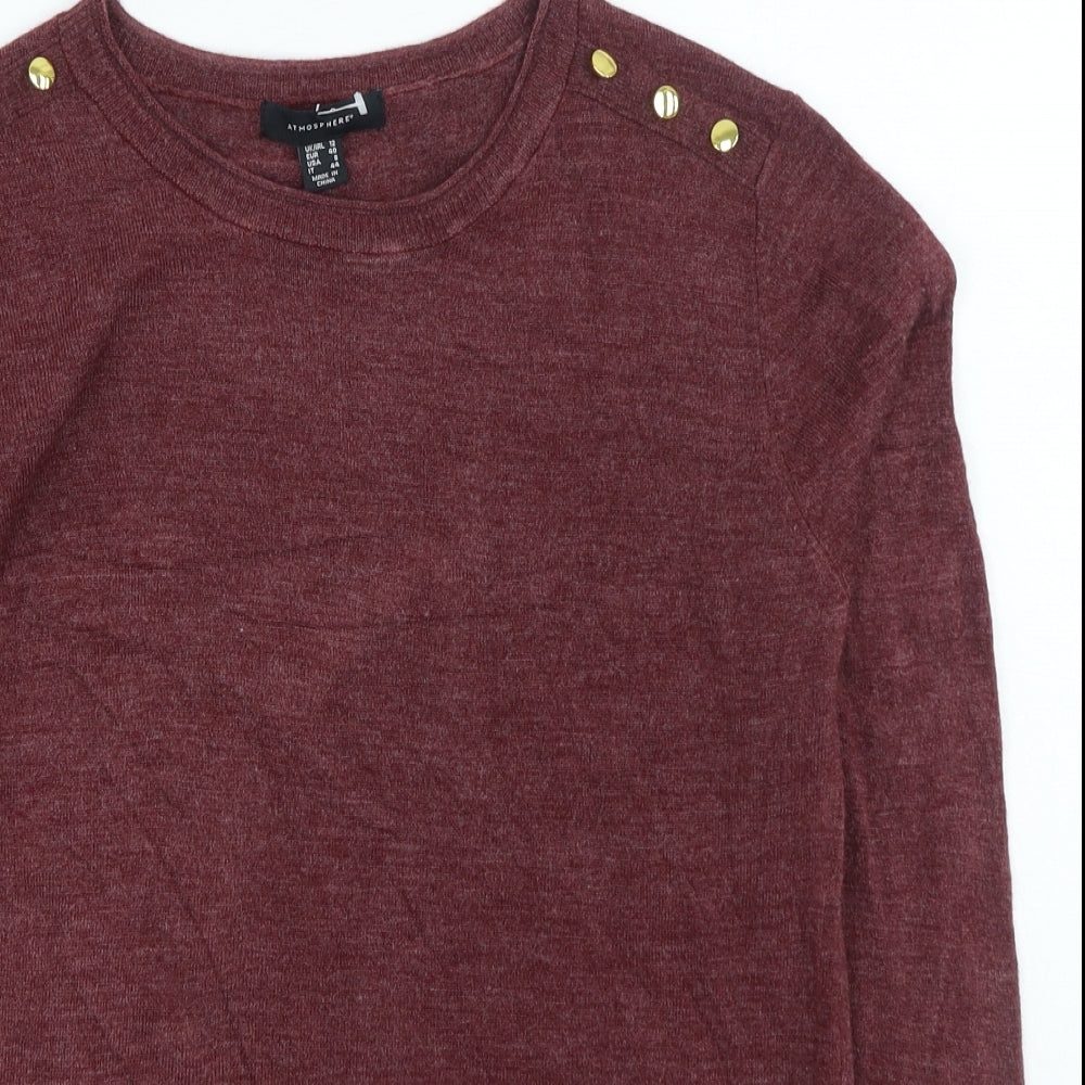 Primark Womens Purple Round Neck Acrylic Pullover Jumper Size 12