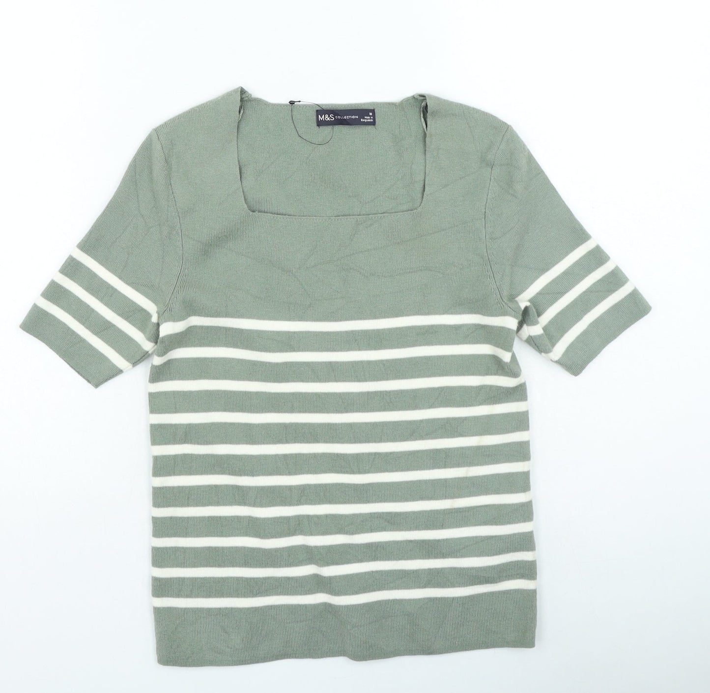 Womens UK Size 10 Marks and Spencer Green Pullover Jumper