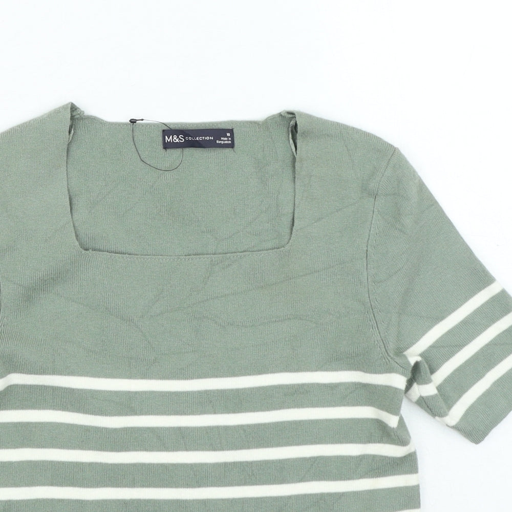Womens UK Size 10 Marks and Spencer Green Pullover Jumper