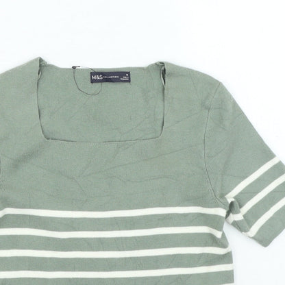 Womens UK Size 10 Marks and Spencer Green Pullover Jumper
