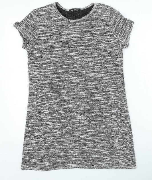 Miss Selfridge Womens Grey Polyester Jumper Dress Size 10 Round Neck Pullover