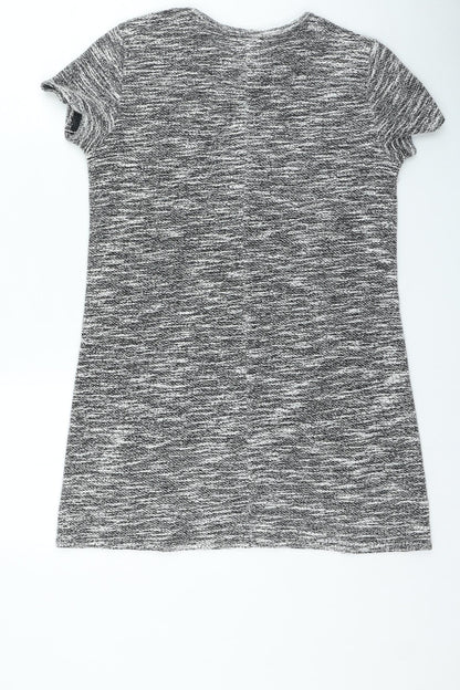 Miss Selfridge Womens Grey Polyester Jumper Dress Size 10 Round Neck Pullover