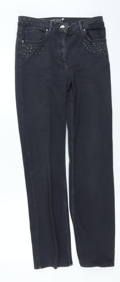 Womens UK Size 32 in Marks and Spencer Regular Fit Straight Grey Jeans