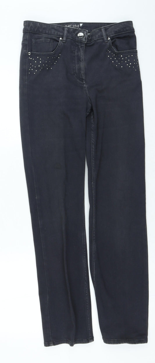 Womens UK Size 32 in Marks and Spencer Regular Fit Straight Grey Jeans