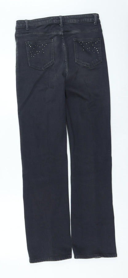 Womens UK Size 32 in Marks and Spencer Regular Fit Straight Grey Jeans