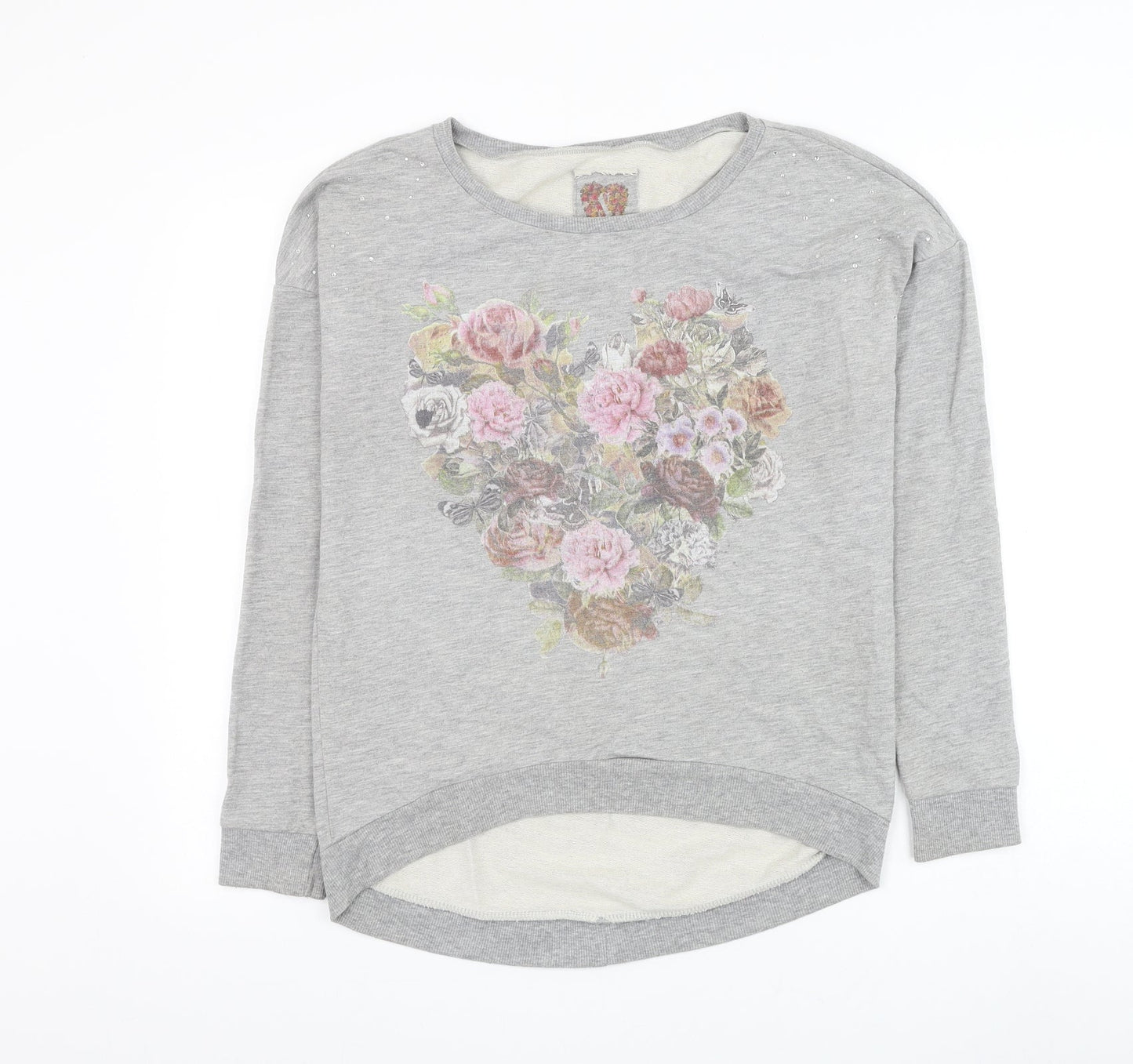 Womens UK Size S Dunnes Stores Grey Pullover Sweatshirt
