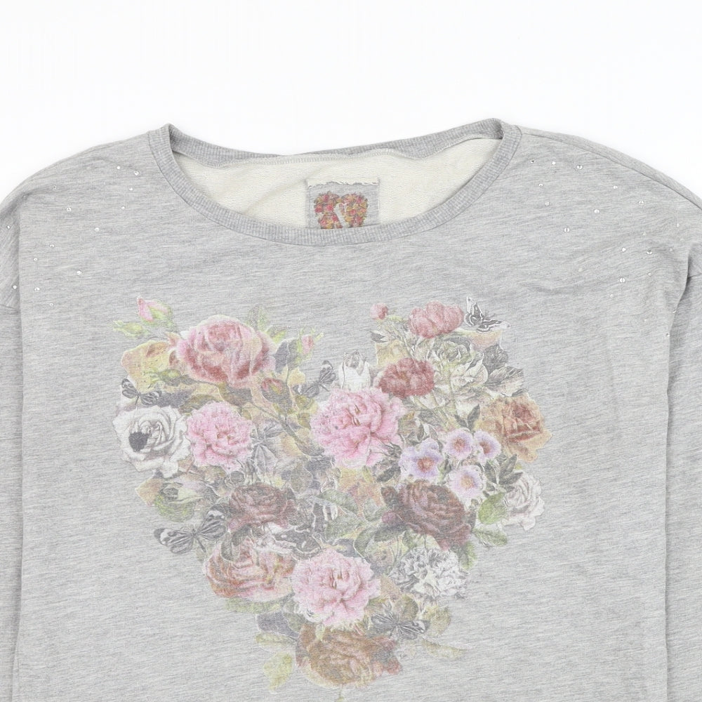 Womens UK Size S Dunnes Stores Grey Pullover Sweatshirt