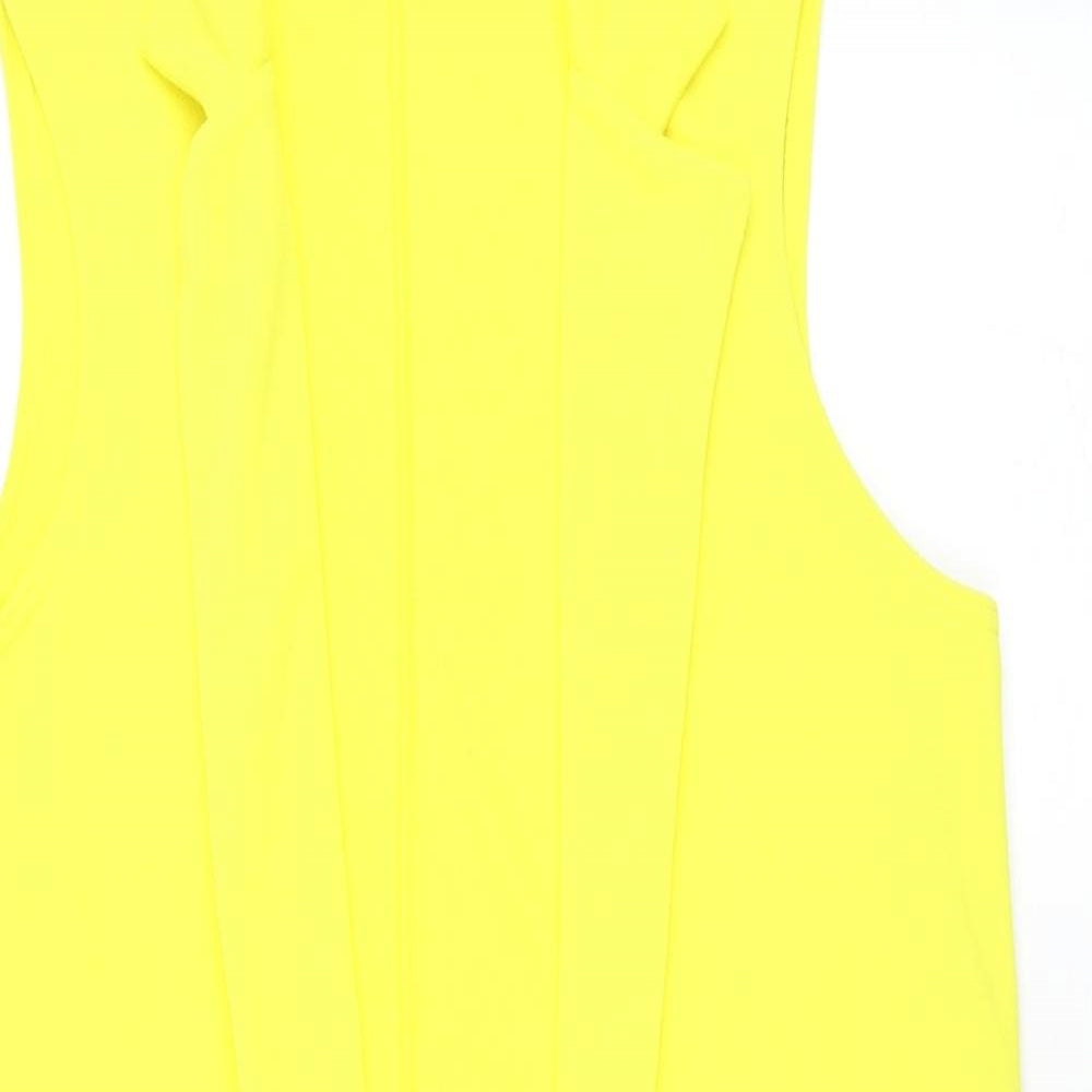 Parisian Collection Womens Yellow Collared Polyester Cardigan Jumper Size 14