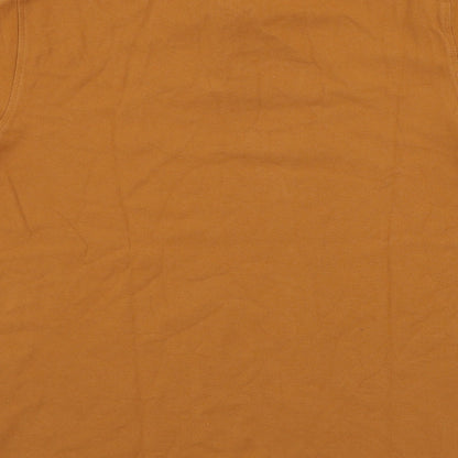 Marks and Spencer Mens Brown Cotton Polo Size XL Collared Button