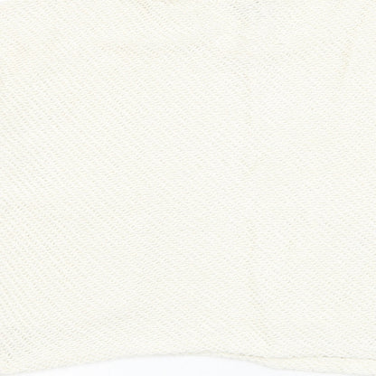 Primark Womens White Round Neck Cotton Pullover Jumper Size 4